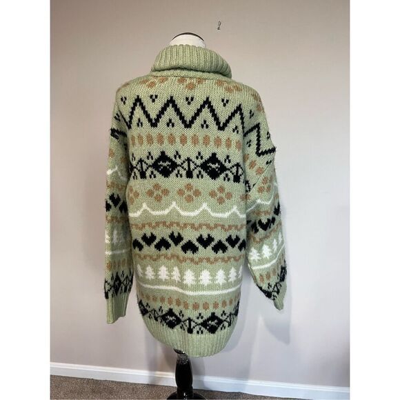 Anthropologie Mint Green Turtleneck Tunic Sweater - Size L - Picture 5 of 13